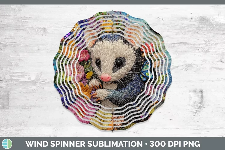 3D Opossum Wind Spinner Sublimation Spinner Designs