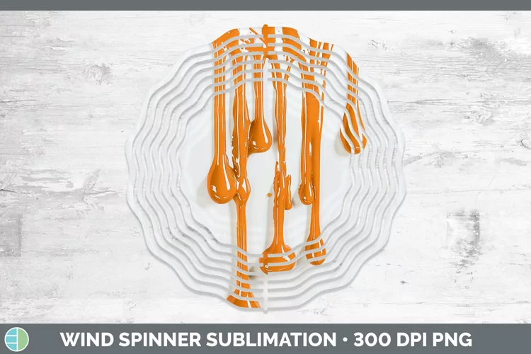 3D Orange Slime Wind Spinner Sublimation Spinner Designs