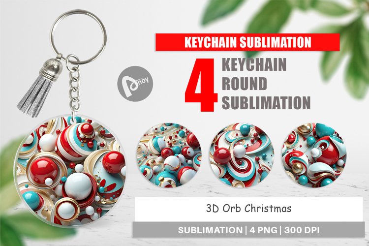Keychain 3D Orb Christmas