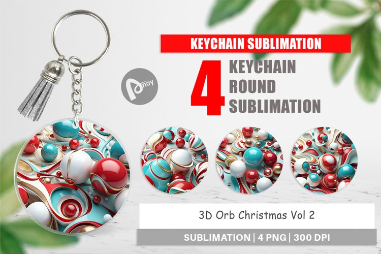 Keychain 3D Orb Christmas