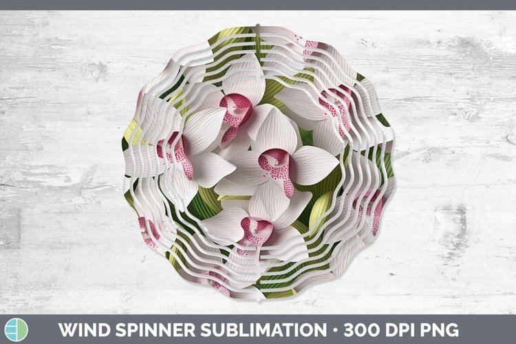 3D Orchid Wind Spinner | Sublimation Spinner Designs
