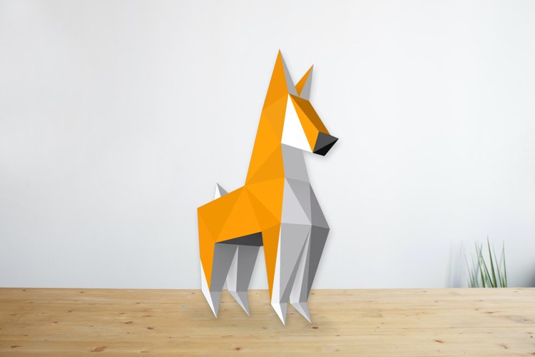 DIY 3d origami dog - 3d papercraft example image 1