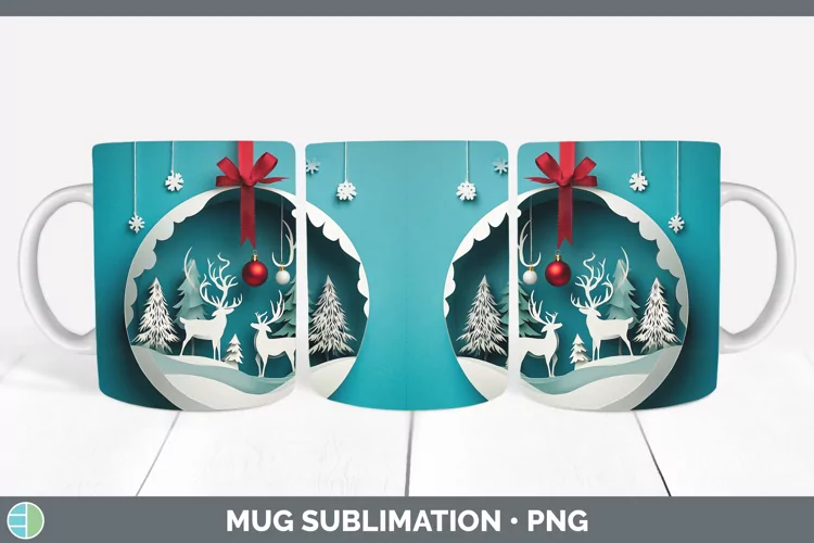 3D Ornaments Mug Wrap Sublimation Coffee Cup Designs