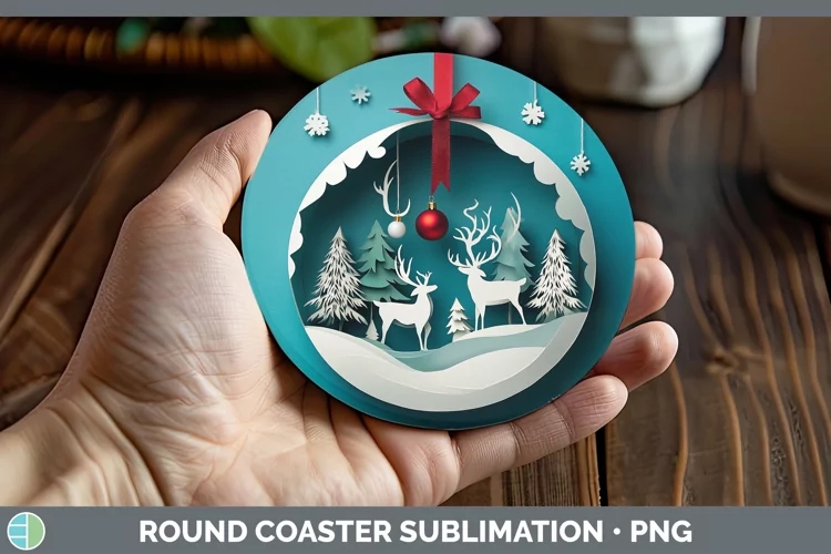 3D Ornaments Round Coaster Sublimation Coaster Designs