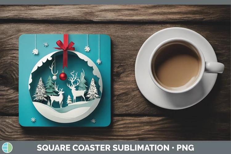 3D Ornaments Square Coaster Sublimation Coaster Designs