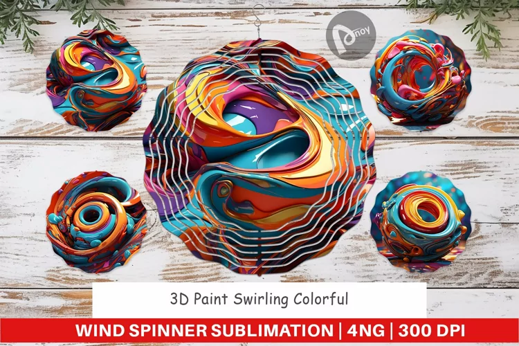 Wind Spinner 3D Paint Swirling Colorful