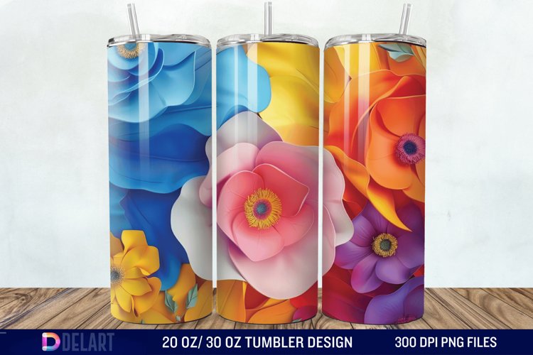 3d Painted floral Through Tumbler Wrap example image 1