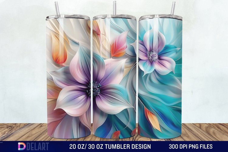 3d Painted floral Through Tumbler Wrap example image 1