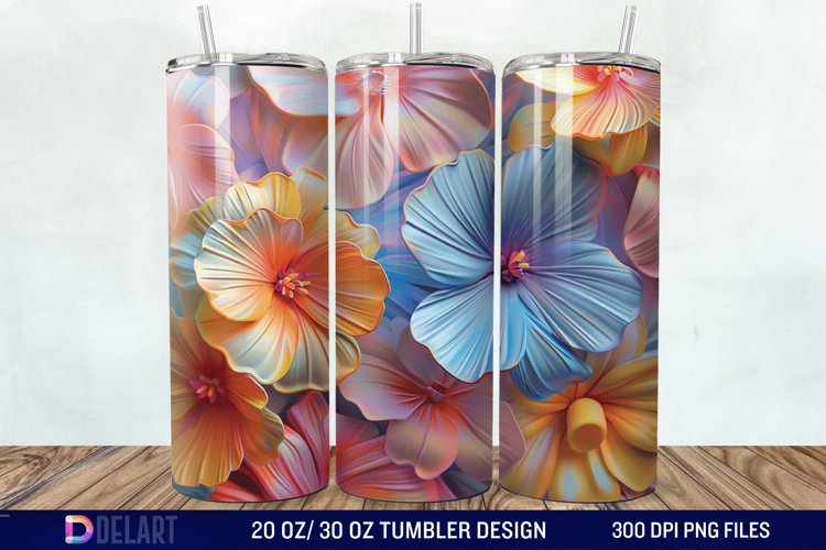 3d Painted floral Through Tumbler Wrap example image 1