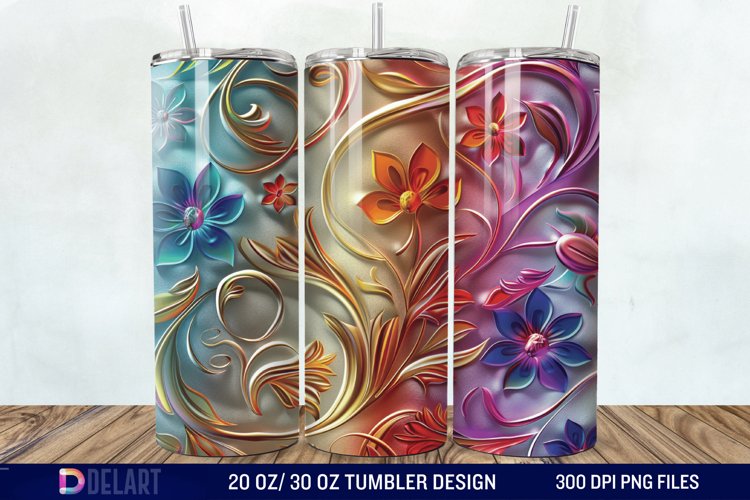3d Painted floral Through Tumbler Wrap example image 1