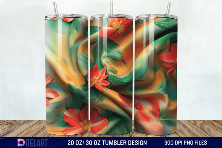 3d Painted floral Through Tumbler Wrap example image 1