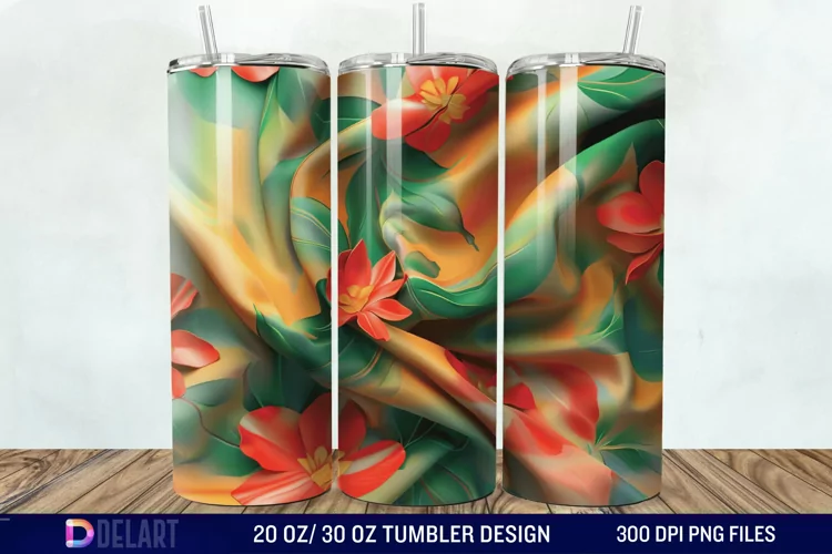 3d Painted floral Through Tumbler Wrap