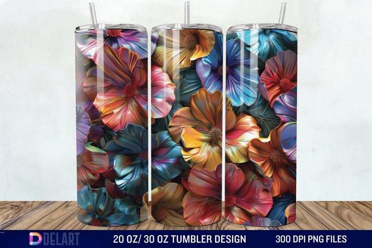 3d Painted floral Through Tumbler Wrap example image 1