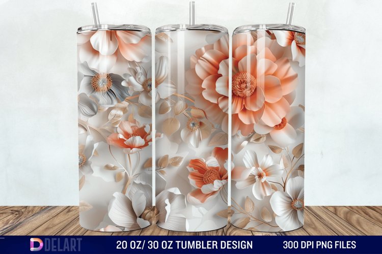 3d Flowers Tumbler wrap example image 1