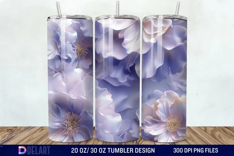 3d Flowers Tumbler wrap