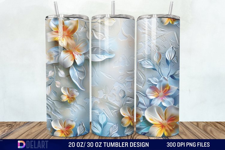 3d Flowers Tumbler wrap example image 1