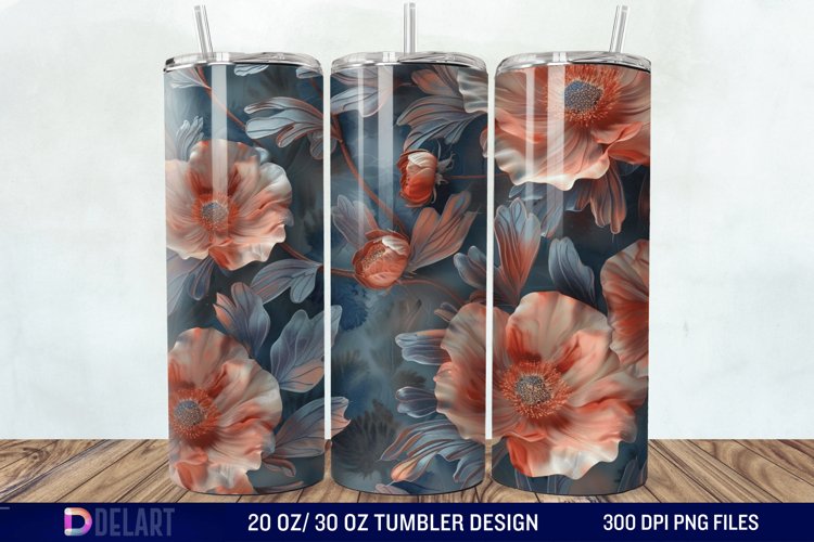 3d Flowers Tumbler wrap example image 1