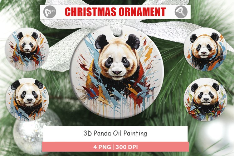 Christmas Ornaments 3D Panda Painting