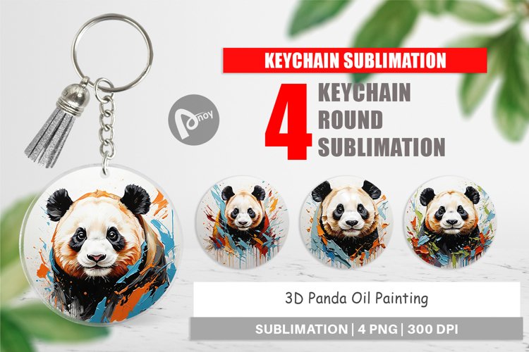 Keychain 3D Panda Painting
