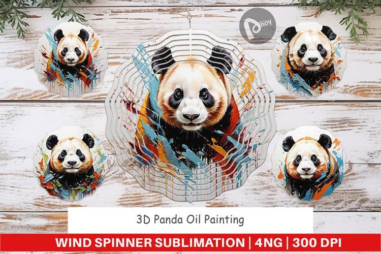 Wind Spinner 3D Panda Painting