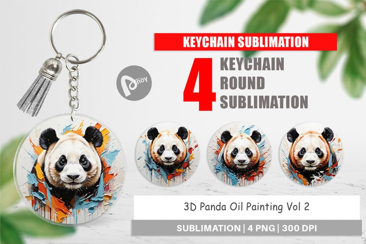 Keychain 3D Panda Painting
