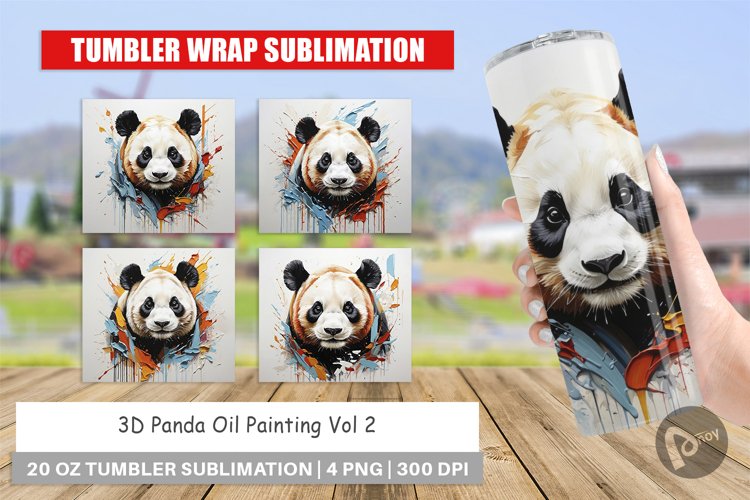 Tumbler Wrap 3D Panda Painting