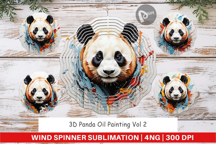 Wind Spinner 3D Panda Painting