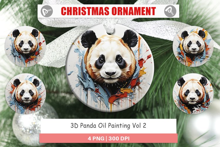 Christmas Ornaments 3D Panda Painting