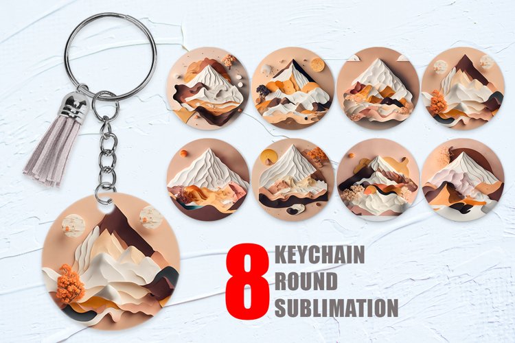 3D Paper Art Volcano Keychain | Keyring