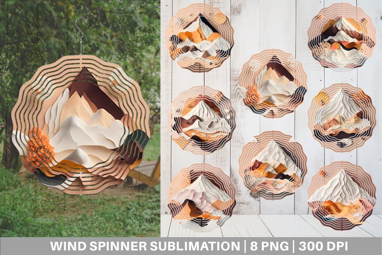 3D Paper Art Volcano Wind Spinner | Sublimation Spinner Desi