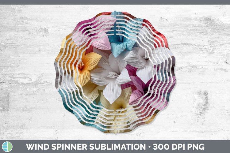 3D Paper Azalea Flowers Wind Spinner | Sublimation Spinner D