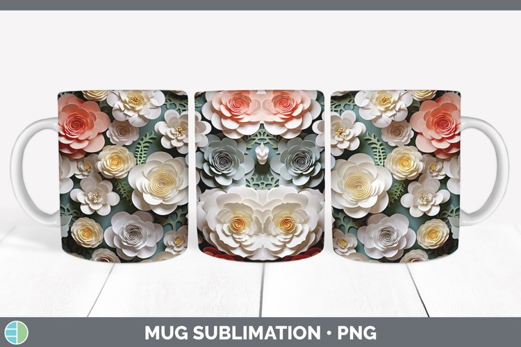 Gorgeous3D Camellias Mug Wrap design.