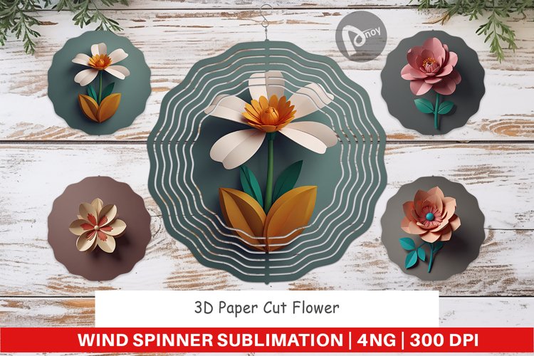 Wind Spinner 3D Paper Cut Flower