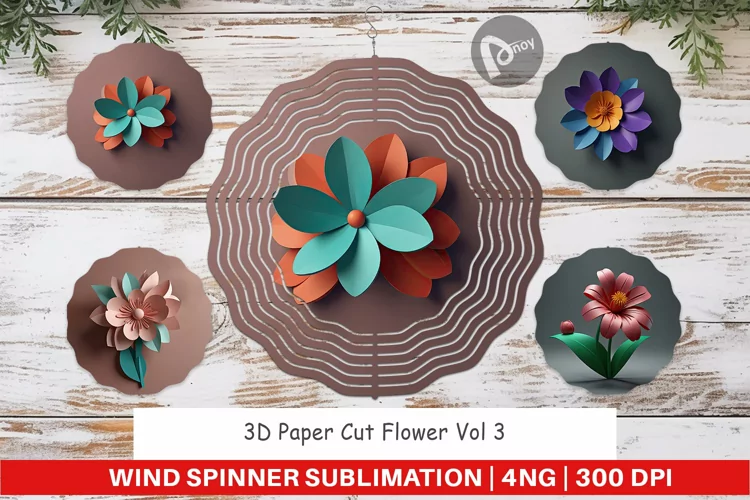 Wind Spinner 3D Paper Cut Flower