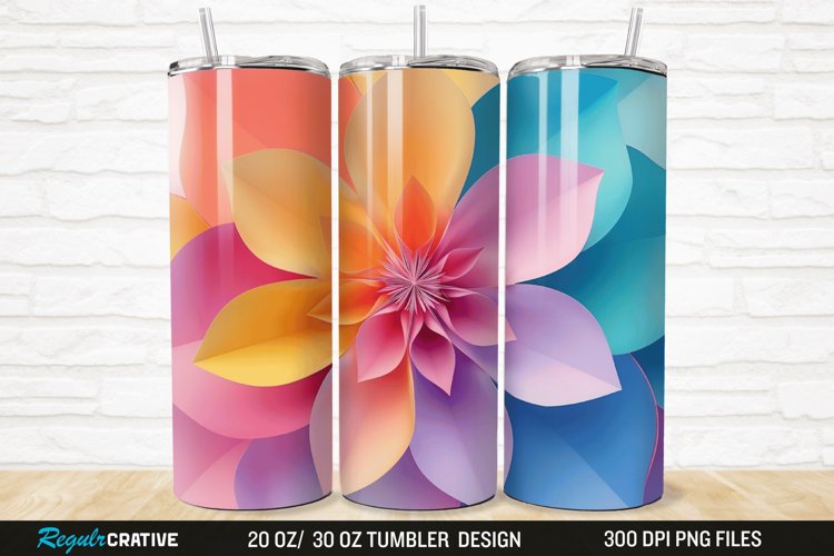 3D Paper Flower 20/30oz Skinny Tumbler example image 1