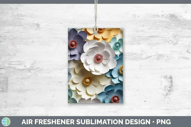 3D Paper Flowers Anemone Air Freshener Sublimation Car Fresh