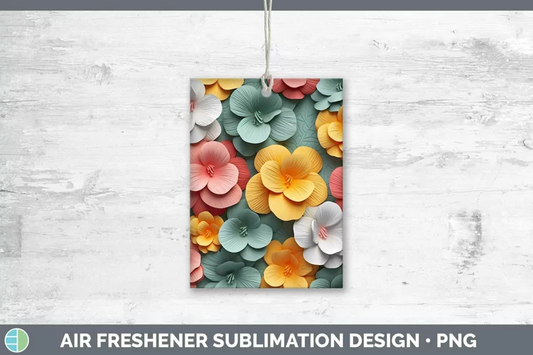 3D Paper Flowers Begonia Air Freshener Sublimation Car Fresh