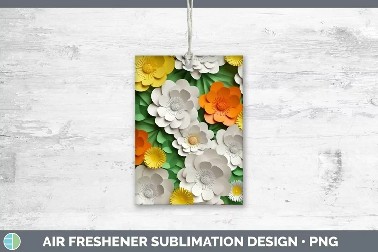 3D Paper Flowers Buttercup Air Freshener Sublimation Car Fre