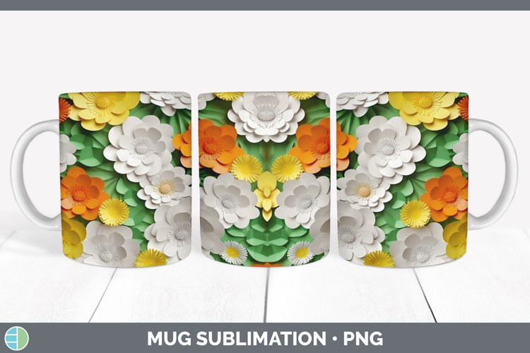 Gorgeous3D Paper Flowers Mug Wrap design.