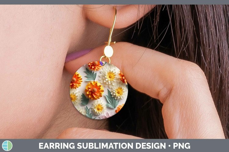 Gorgeous3D Paper Flowers Round Earrings design.