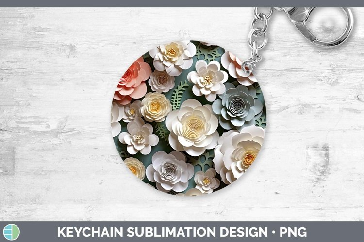 Gorgeous3D Paper Flowers Keychain design.