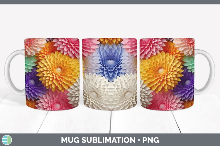 Gorgeous3D Paper Flowers Mug Wrap design.