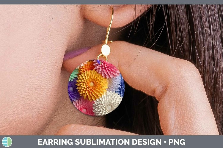 Gorgeous3D Paper Flowers Round Earrings design.