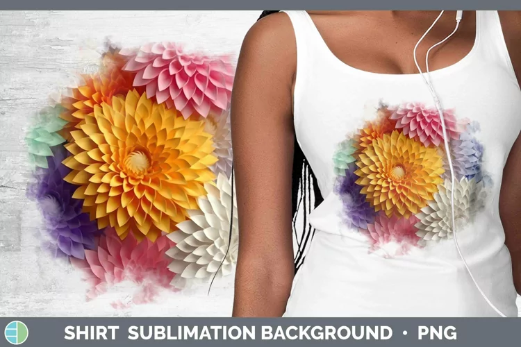 3D Paper Flowers Chrysanthemum Shirt Sublimation Sublimation