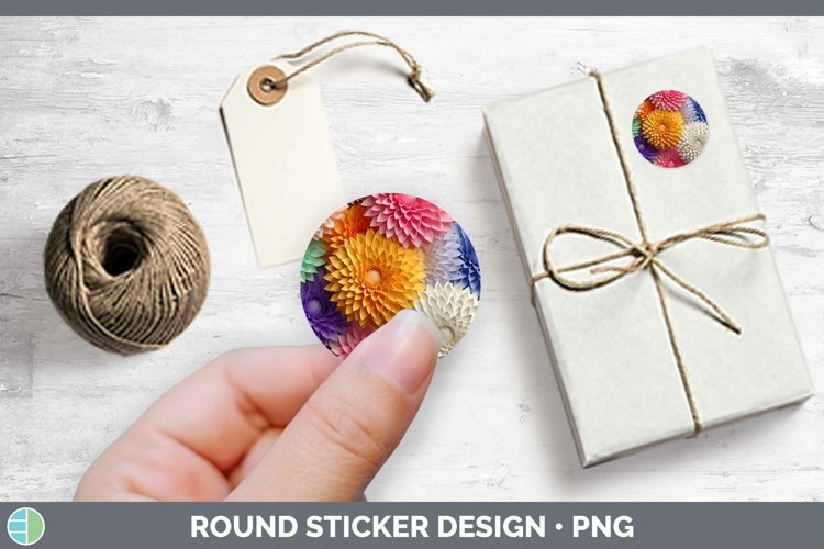 Gorgeous3D Paper Flowers Stickers design.