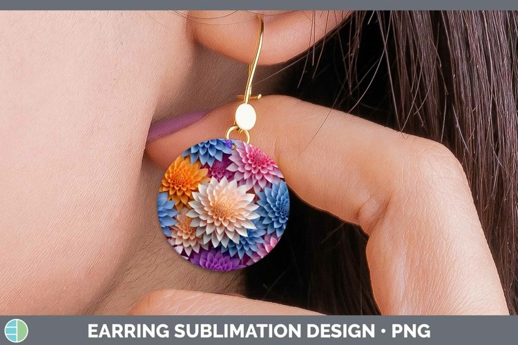 Gorgeous3D Paper Flowers Round Earrings design.