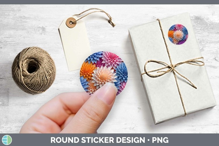 Gorgeous3D Paper Flowers Stickers design.