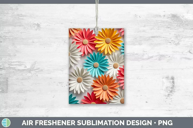 3D Paper Flowers Daisy Air Freshener Sublimation Car Freshen