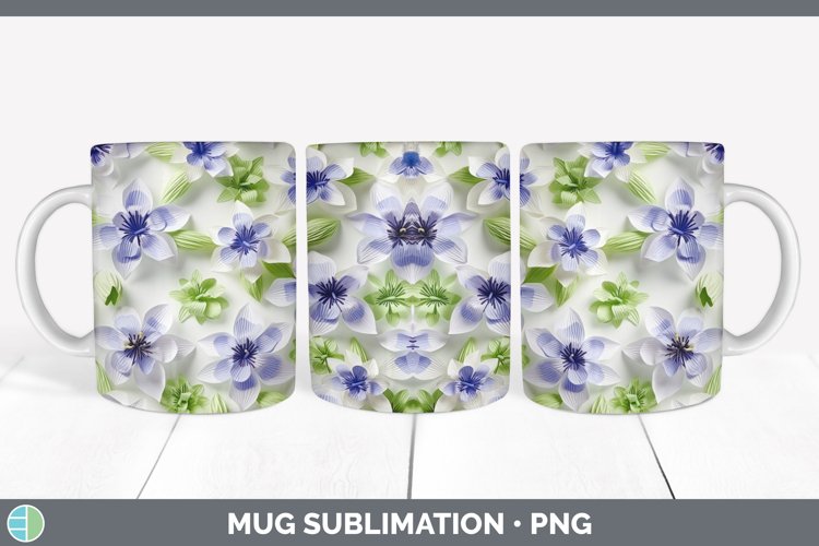 Gorgeous3D Paper Flowers Mug Wrap design.