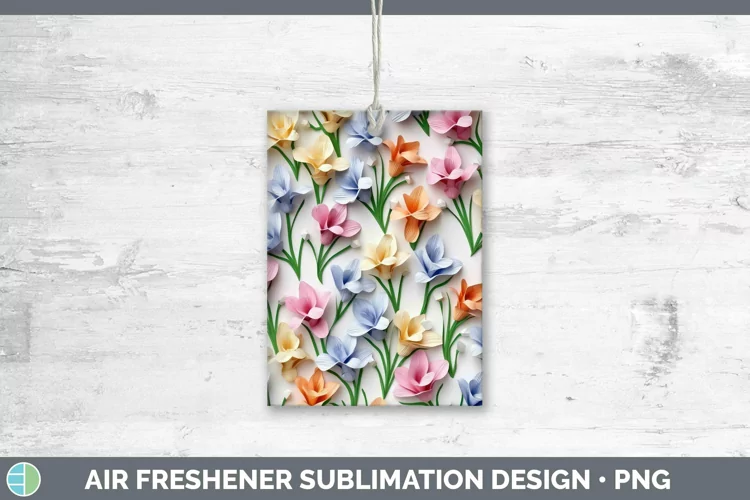 3D Paper Flowers Freesia Air Freshener Sublimation Car Fresh